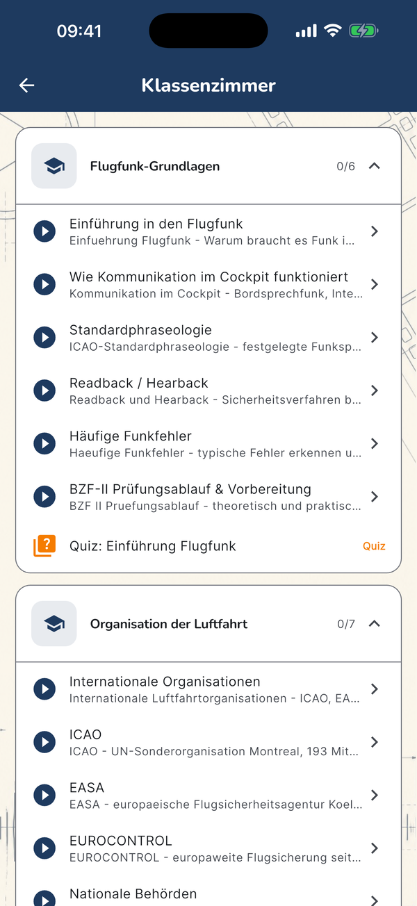 Klassenzimmer mit Video-Lektionen